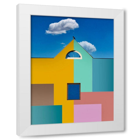 The Raven White Modern Wood Framed Art Print by Orbach, Arnon