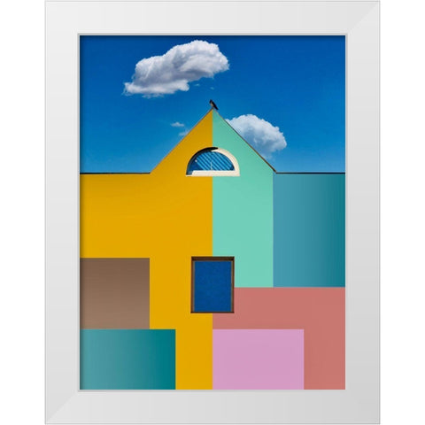 The Raven White Modern Wood Framed Art Print by Orbach, Arnon