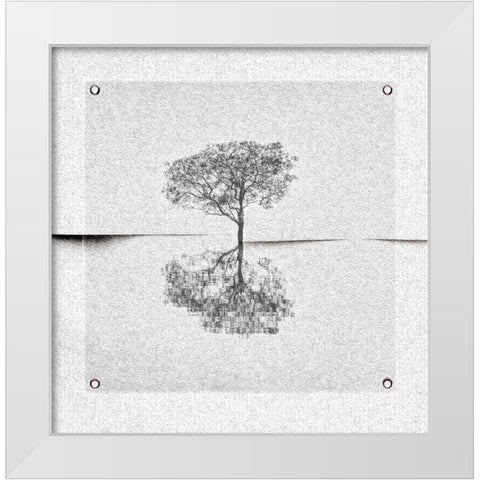 Broken Canvas. White Modern Wood Framed Art Print by Verschelden, Harry