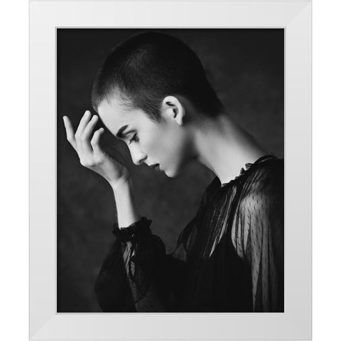 Le Penseur White Modern Wood Framed Art Print by Diaz, Anderson
