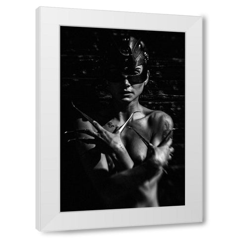Untitled White Modern Wood Framed Art Print by Bousca, Bogdan