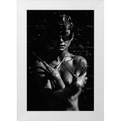 Untitled White Modern Wood Framed Art Print by Bousca, Bogdan