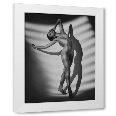 Curved White Modern Wood Framed Art Print by Yang, James