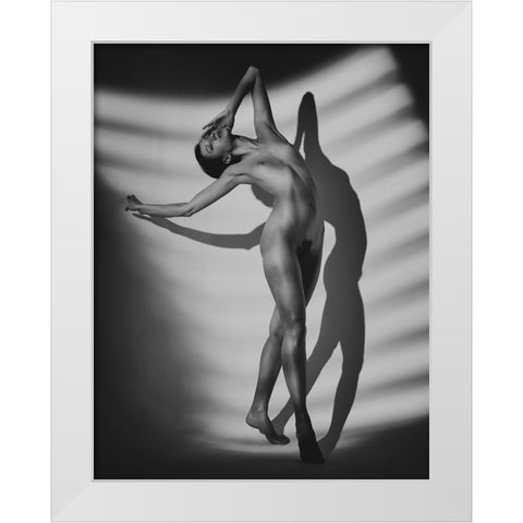 Curved White Modern Wood Framed Art Print by Yang, James