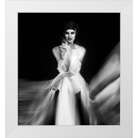 The Wait White Modern Wood Framed Art Print by Punyet Miro, Carles