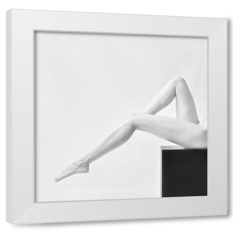 Lines White Modern Wood Framed Art Print by Belokonov, Boris