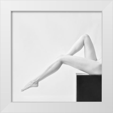 Lines White Modern Wood Framed Art Print by Belokonov, Boris