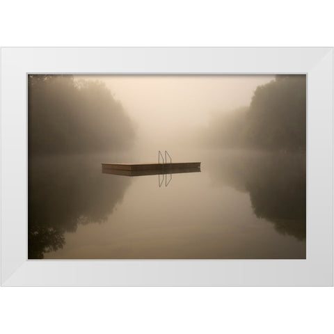 Quiet Please White Modern Wood Framed Art Print by Bizjak, Jurij