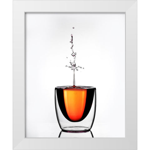Waterdrop White Modern Wood Framed Art Print by Herliyanto, Gatot