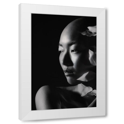 Sensuality White Modern Wood Framed Art Print by Levy, Sharon