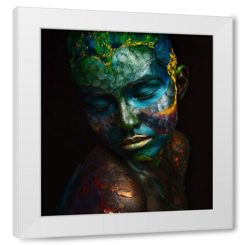 Fish White Modern Wood Framed Art Print by Kovalev, Ivan