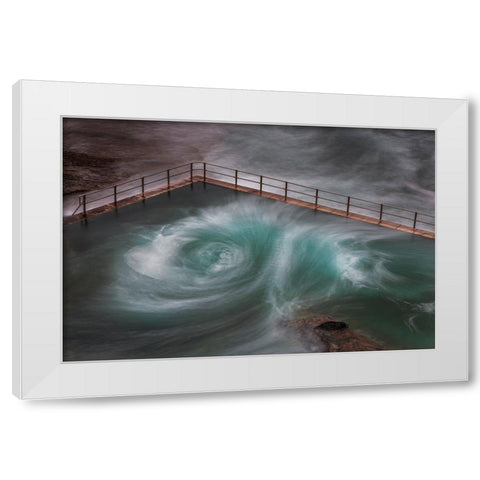 Curlie White Modern Wood Framed Art Print by Steggles, Rosie