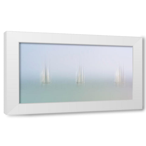 Serenity White Modern Wood Framed Art Print by van Son, Greetje