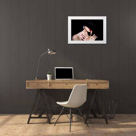 Red White Modern Wood Framed Art Print by Washimi, Masatoshi