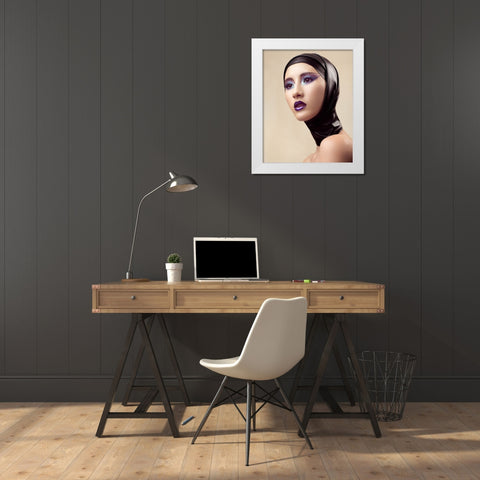 Feng White Modern Wood Framed Art Print by Diaz, Anderson