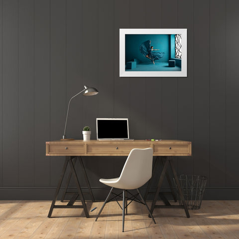 Ballerina White Modern Wood Framed Art Print by Suhardjo, Lisdiyanto