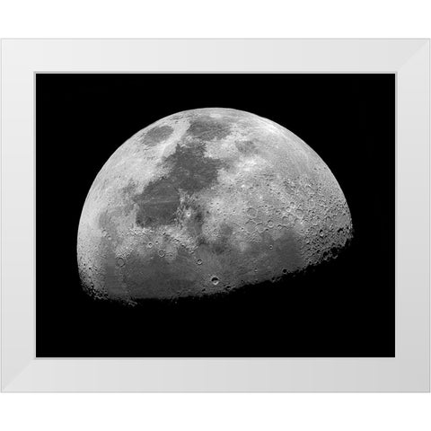 Oh Look At The Moon, Shes Shining Up There White Modern Wood Framed Art Print by Chakraborty, Mainak