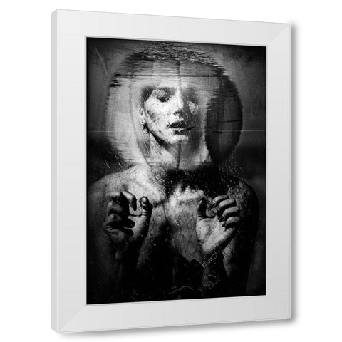 Untitled White Modern Wood Framed Art Print by Bousca, Bogdan