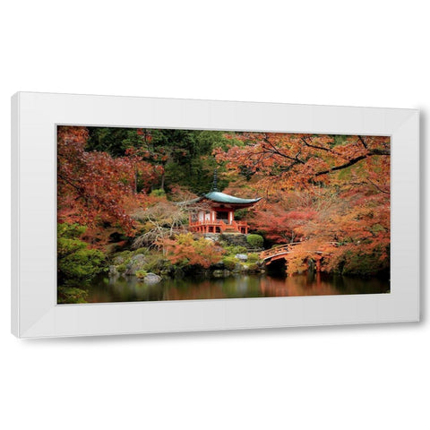 Fall In Love With Kyoto White Modern Wood Framed Art Print by Saito, Misaki