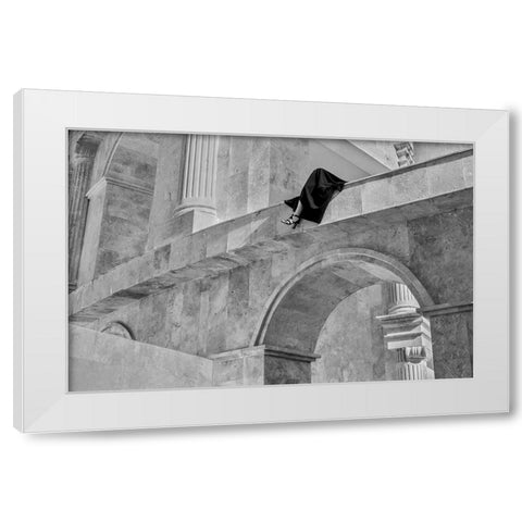 lines White Modern Wood Framed Art Print by Elahebeigi