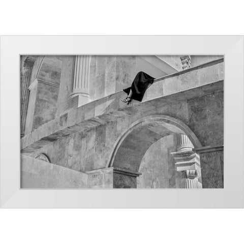 lines White Modern Wood Framed Art Print by Elahebeigi