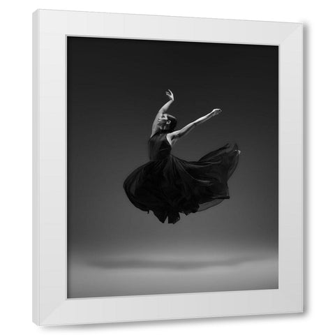 Flying White Modern Wood Framed Art Print by Li, Rob