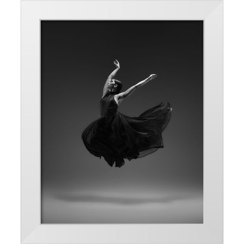 Flying White Modern Wood Framed Art Print by Li, Rob