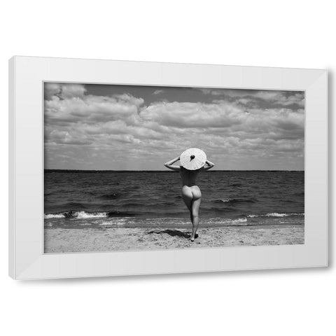 Enjoying Nature White Modern Wood Framed Art Print by Faletkin, Mikhail