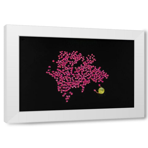 Harvesting water lilies White Modern Wood Framed Art Print by Tanvir