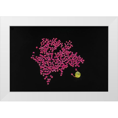 Harvesting water lilies White Modern Wood Framed Art Print by Tanvir