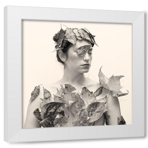 Autoportrait Leaves White Modern Wood Framed Art Print by Fischer, Caroline