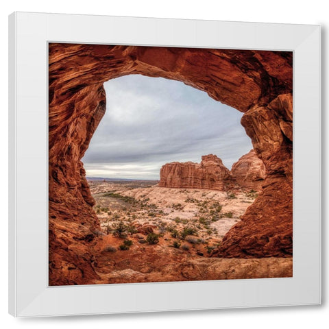 Rocks and Desert White Modern Wood Framed Art Print by Kosterev, Anatoliy