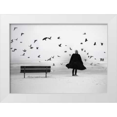 Enjoy life. White Modern Wood Framed Art Print by Stene, Grethe