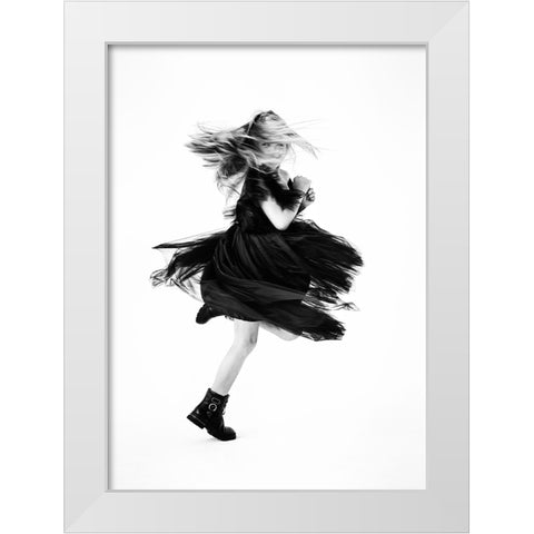 Dance With Me White Modern Wood Framed Art Print by Belokonov, Boris