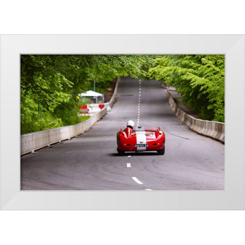 1957 Maserati 450S White Modern Wood Framed Art Print by Londal, Leif
