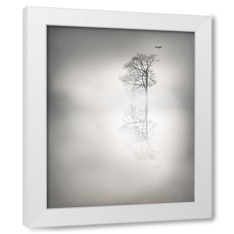 Mystic Flight White Modern Wood Framed Art Print by Gauvreau, Yves