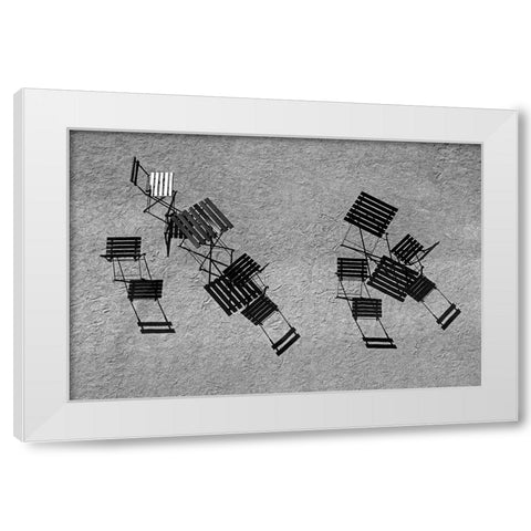 on the terrace White Modern Wood Framed Art Print by Goehler, Holger
