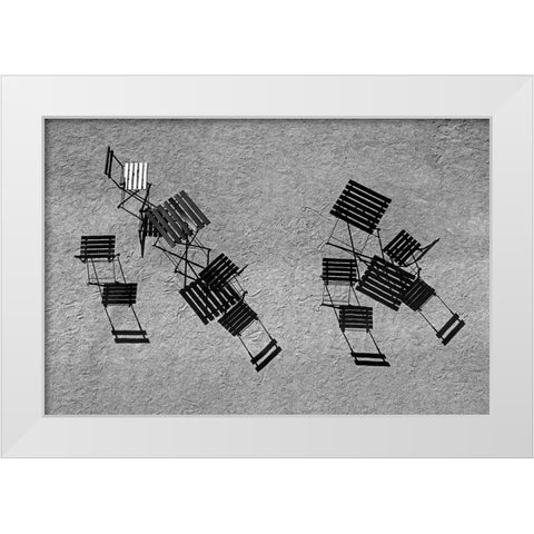 on the terrace White Modern Wood Framed Art Print by Goehler, Holger