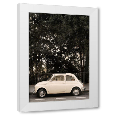 Little Car In Paris White Modern Wood Framed Art Print by 1x Studio III