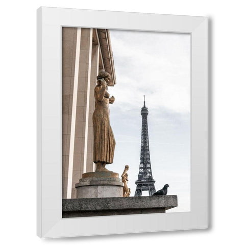 Eiffel Tower Paris White Modern Wood Framed Art Print by 1x Studio III