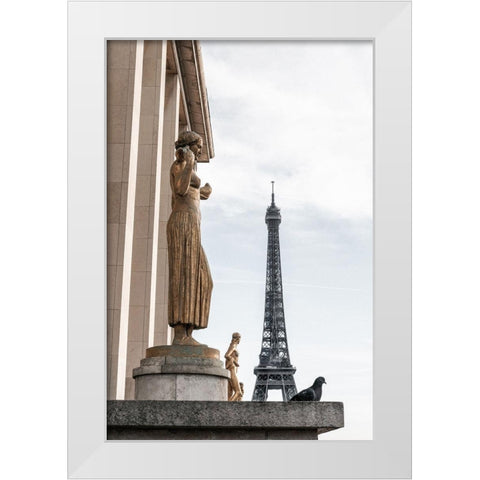 Eiffel Tower Paris White Modern Wood Framed Art Print by 1x Studio III