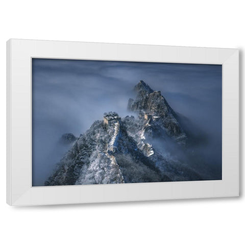 The Great Wall On The Cloud White Modern Wood Framed Art Print by Cui, Yuan