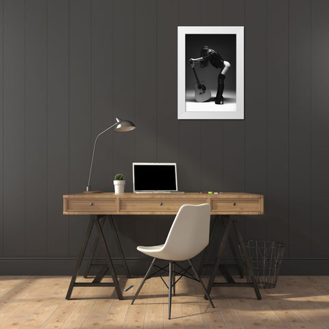 Guitar White Modern Wood Framed Art Print by Markachev, Leonid