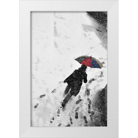 Winter Passengers White Modern Wood Framed Art Print by Gabor, Nicoleta