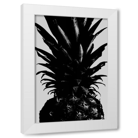 Pineapple bw White Modern Wood Framed Art Print by 1x Studio III