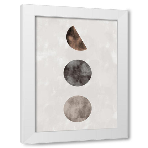 geo_3 amigos_002_brown White Modern Wood Framed Art Print by 1x Studio II