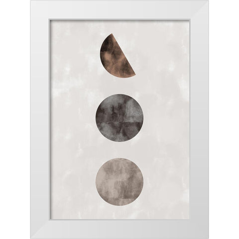 geo_3 amigos_002_brown White Modern Wood Framed Art Print by 1x Studio II
