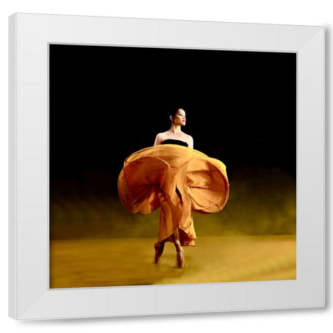 Ballerina danceras White Modern Wood Framed Art Print by Adriana, Agus