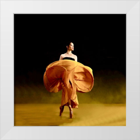 Ballerina danceras White Modern Wood Framed Art Print by Adriana, Agus