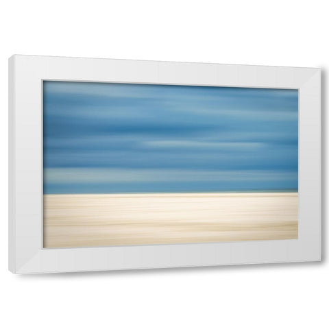 Sand And Clouds White Modern Wood Framed Art Print by Reichelt, Dieter